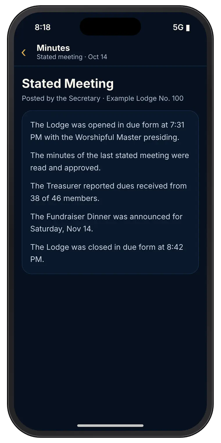 Liham meeting minutes on a phone